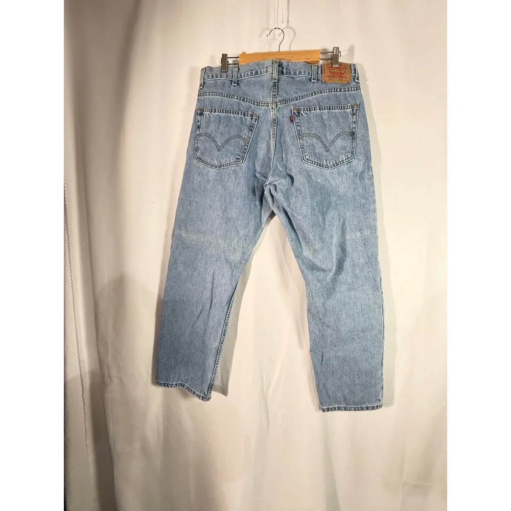 Levis 505‎ Regular Fit Light Wash Blue Denim Jeans Mens 38x30